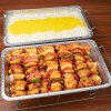 ABF Chicken Shish Kabob Tray: 12 skewers of ABF chicken shish kabobs and grilled vegetables along with choice of side